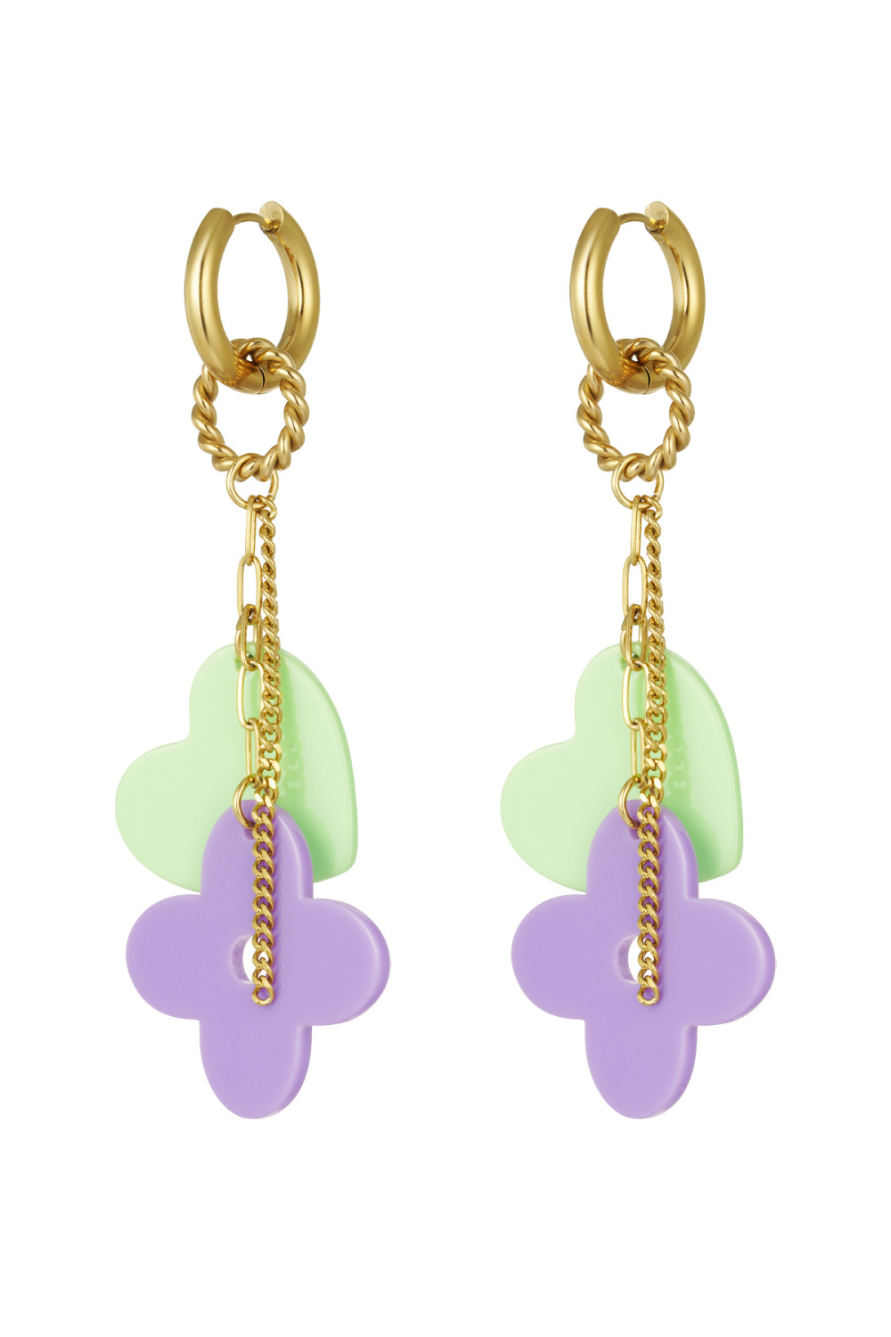 Boucles D'oreilles Osez Rêver - Violet Vert 