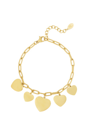 Bracelet À Maillons Avec Breloques Coeur - Doré  h5 