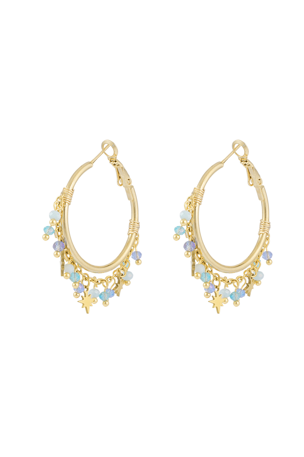 Boucles D'couleur Oreilles Filtre Impeccable - Couleur Or Bleu