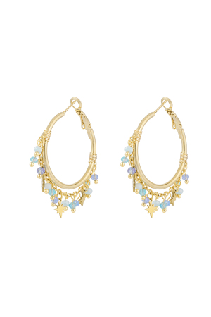 Boucles D'couleur Oreilles Filtre Impeccable - Couleur Or Bleu h5
