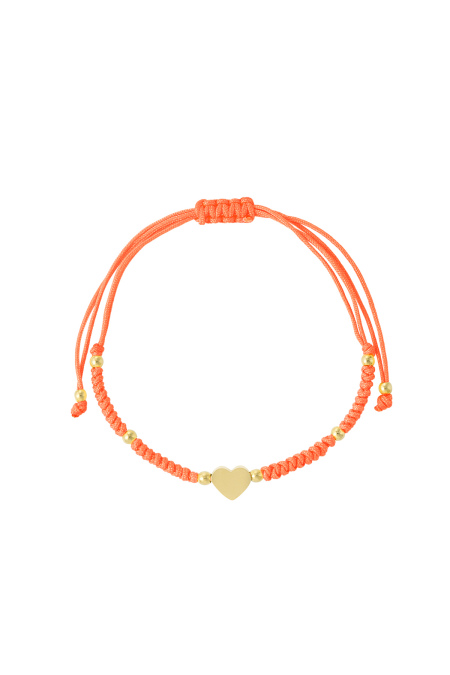 Bracelet tressé avec coeur - rose/doré