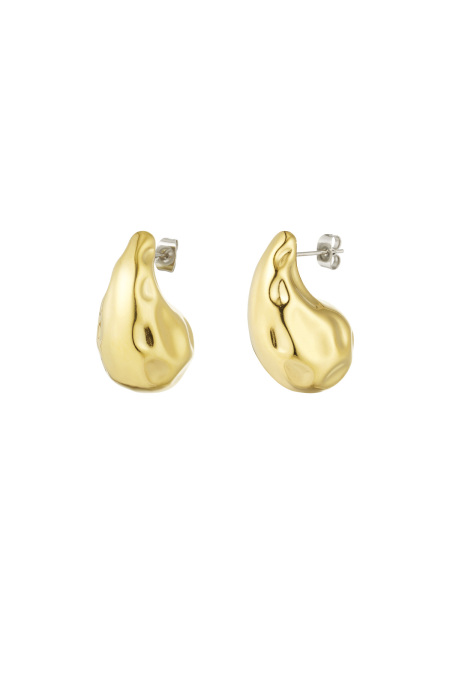 Boucles d'oreilles pendantes dentelées - doré