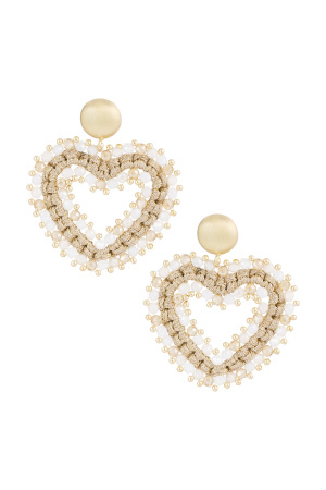Boucles D'couleur Oreilles Love All The Way - Couleur Or Beige h5
