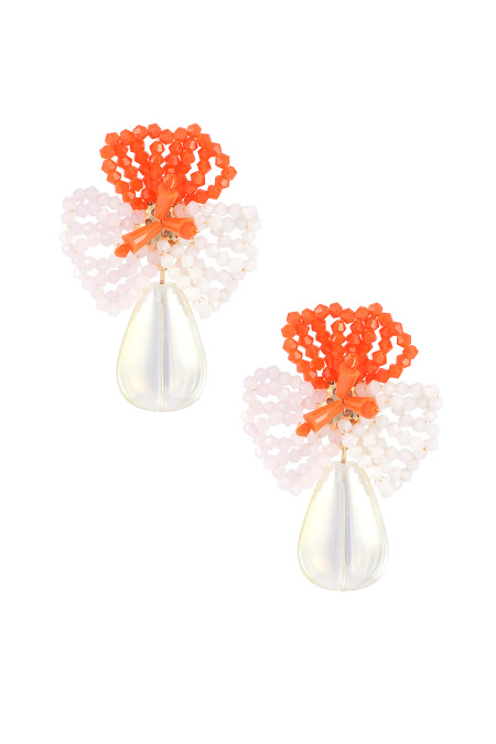 Boucles d'oreilles fleur avec perle