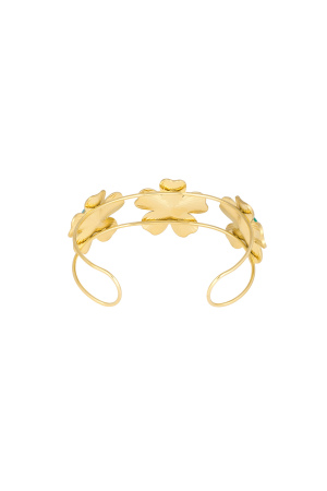 Bracelet Bohème Fleurs Pierres - Doré h5 Image3