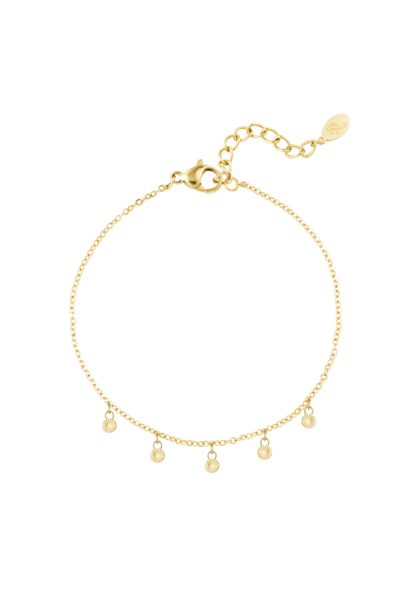 Bracelet classique avec breloques rondes - doré 