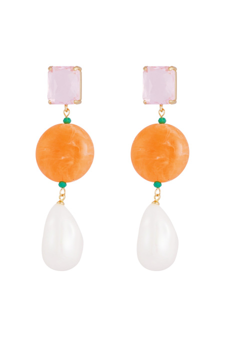 Boucles d'oreilles perles vintage - bleu violet