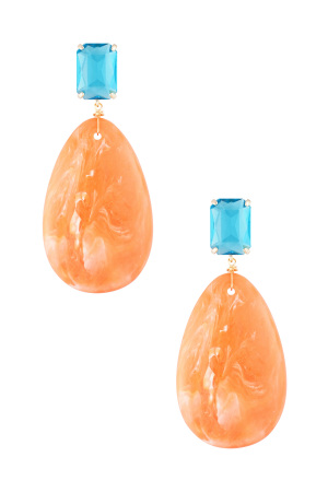 Boucles D'oreilles En Verre Avec Pierre Ovale h5 