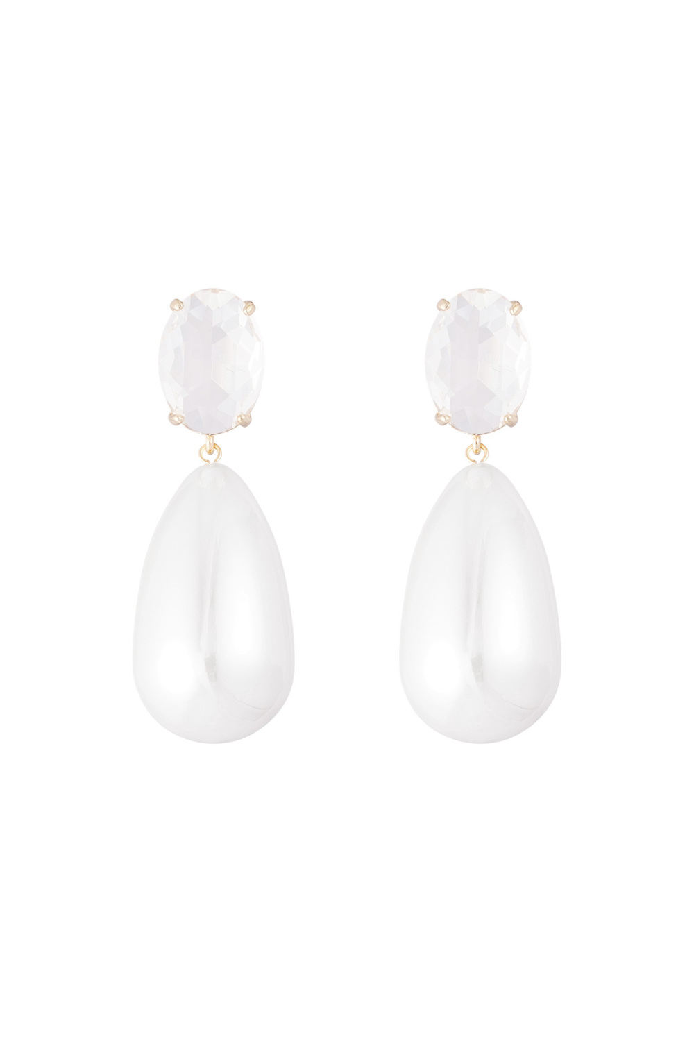 Boucle D'oreille Diamant Avec Goutte De Perle  