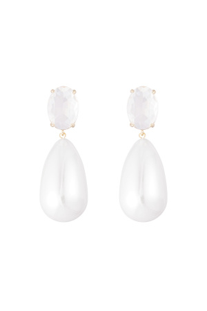 Boucle D'oreille Diamant Avec Goutte De Perle  h5 