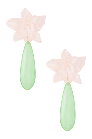 Boucle D'oreille Lily Avec Goutte Verte h5 