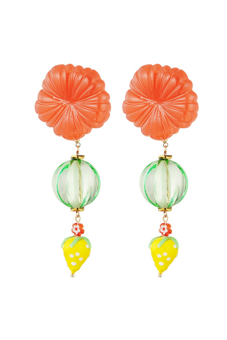 Boucles d'oreilles love fraise
