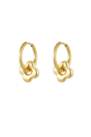 Boucles D'oreilles Basiques Avec Breloque Trèfle - Doré h5 