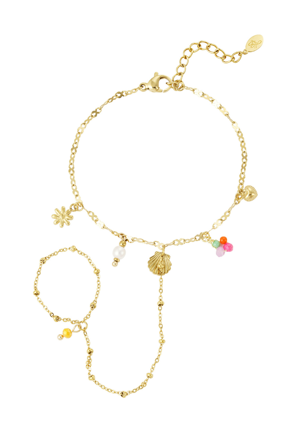 Bracelet De Plage Avec Breloques - Doré  