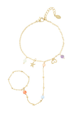 Bracelet Yeux Océan - Doré h5 