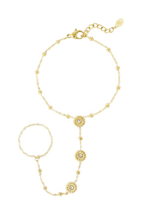 Bracelet Finesse Florale - Doré h5 