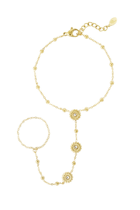 Bracelet finesse florale - doré