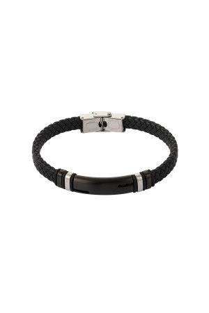 Bracelet Homme Tressé - Noir/Argent h5 