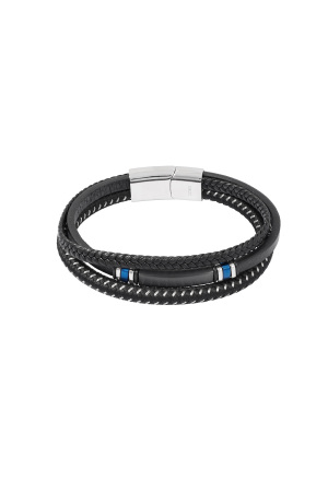 Bracelet Homme Double Tressé Casual - Noir/Bleu h5