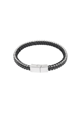 Bracelet Cool Et Décontracté Pour Homme - Noir/Argent h5 Image3