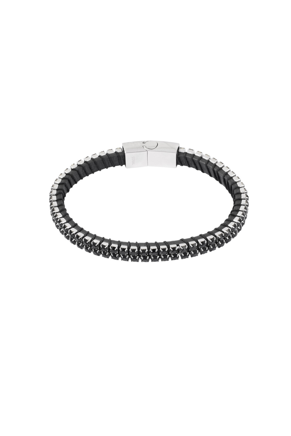Bracelet Cool Et Décontracté Pour Homme - Noir/Argent 
