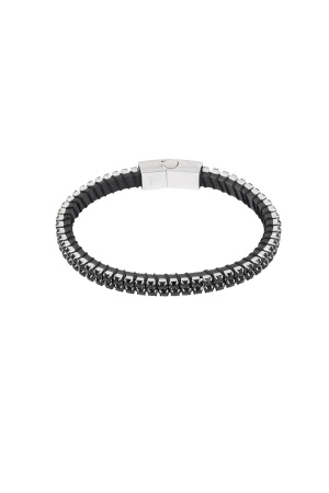 Bracelet Cool Et Décontracté Pour Homme - Noir/Argent h5 
