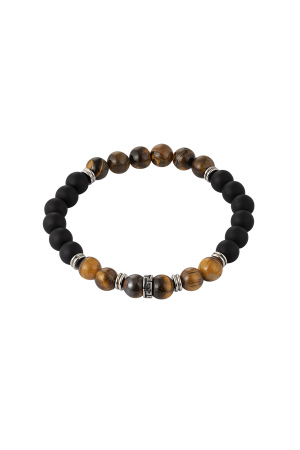 Bracelet Homme Avec Différentes Perles - Marron/Noir h5 