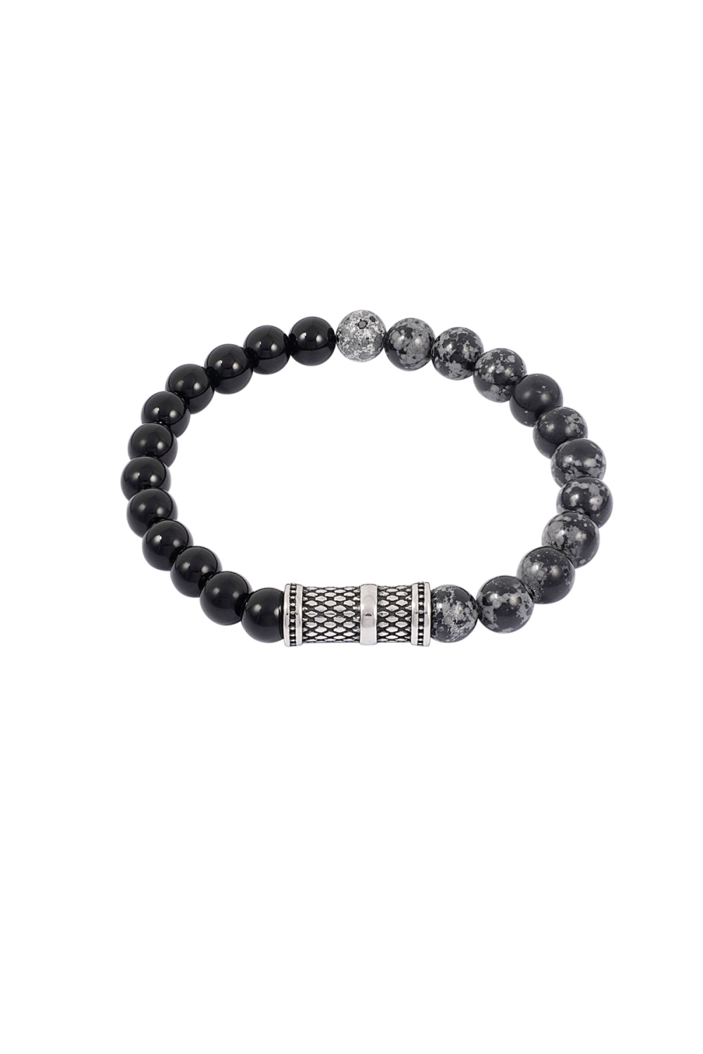 Bracelet Homme Cool Avec Perles - Noir/Gris  