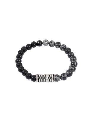 Bracelet Homme Cool Avec Perles - Noir/Gris  h5 