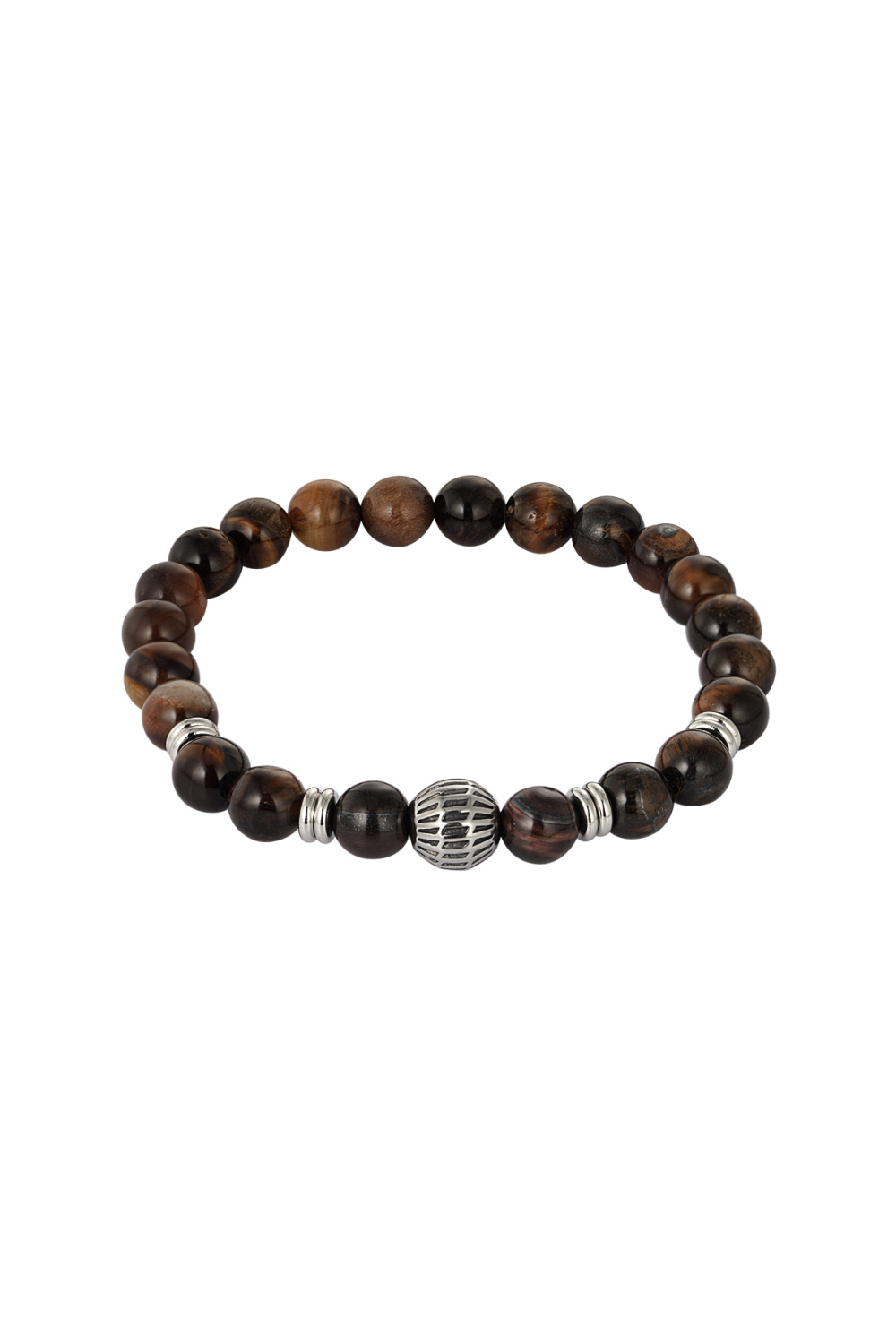 Breloque Bracelet Perles Homme Simple - Marron Noir 