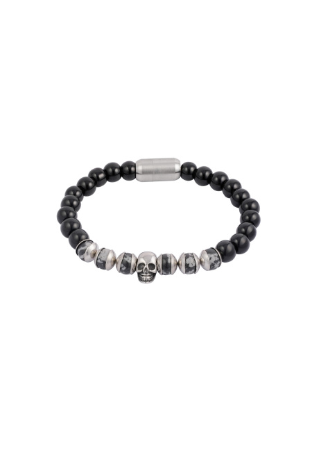 Bracelet avec perles et tête de mort