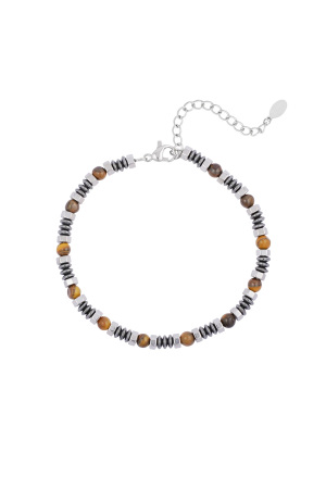 Bracelet Homme Simple Avec Perles - Marron h5 