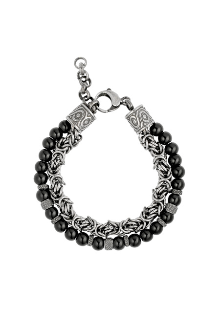 Bracelet homme Nexus - argent noir