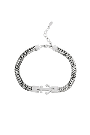 Bracelet Manchette Ancre Pour Homme - Argenté h5 Image3