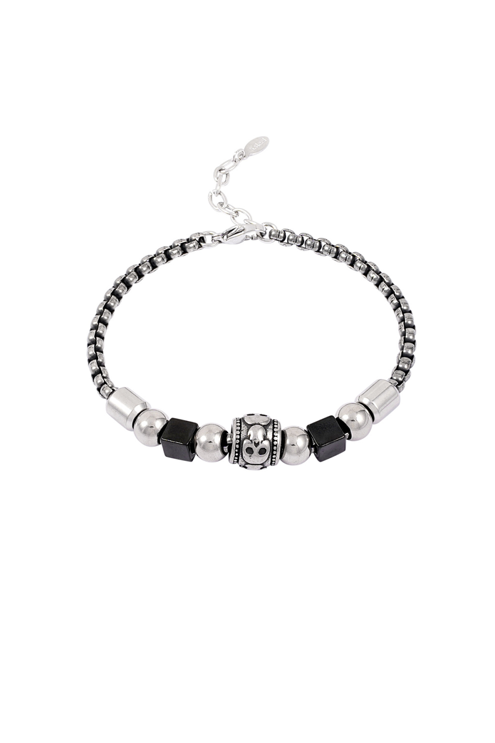 Bracelet À Breloques Avec Tête De Mort  
