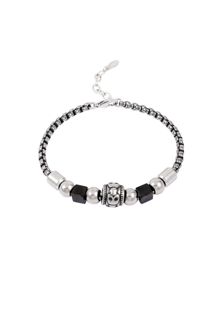 Bracelet à breloques avec tête de mort 