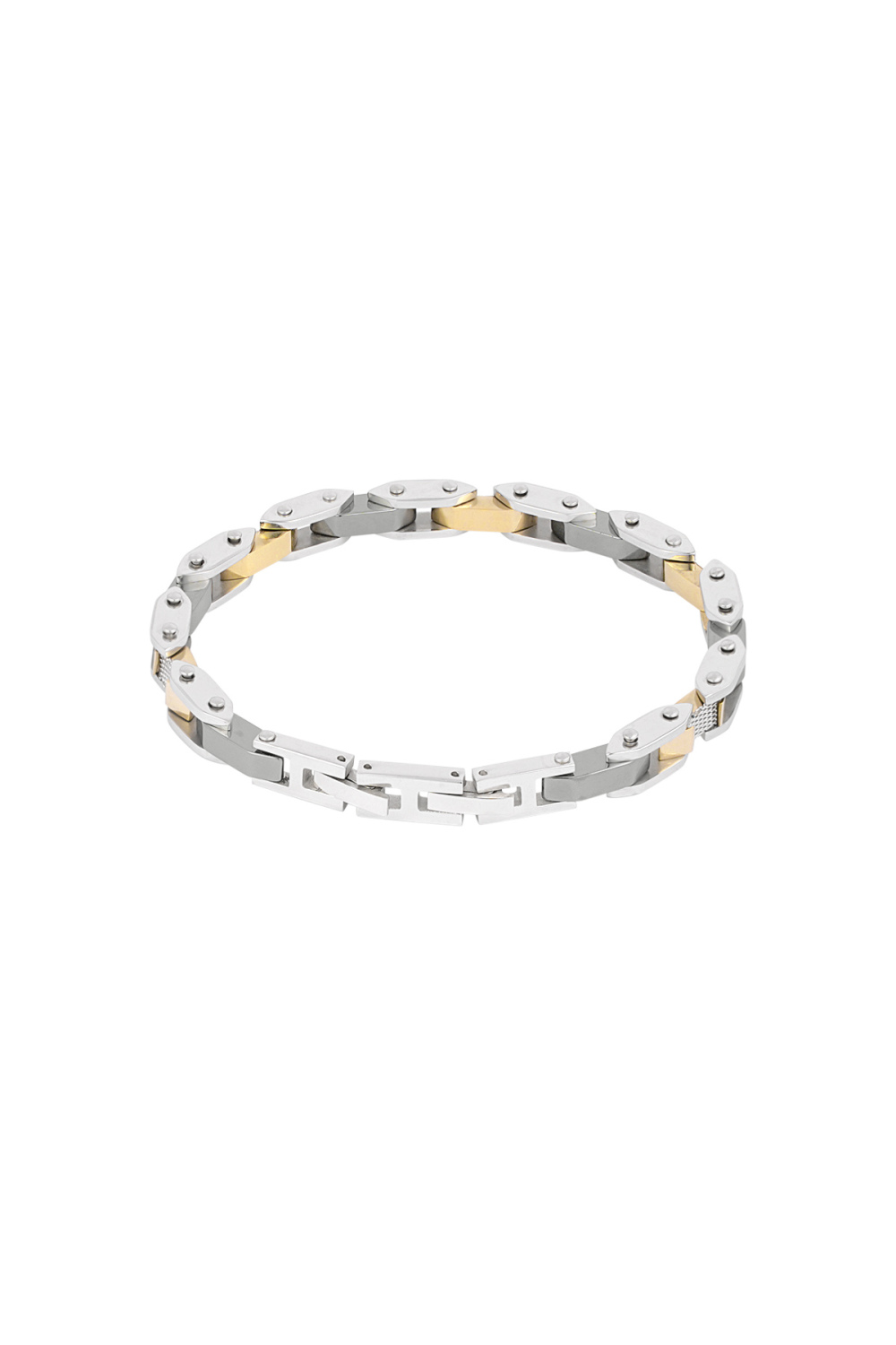 Bracelet Homme Bande Sommitale - Argent Doré h5Image3