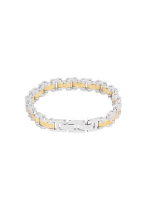 Bracelet Manchette Fusion Homme - Argent Doré h5 Image3