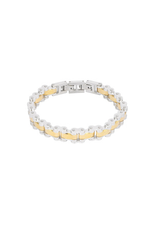 Bracelet Manchette Fusion Homme - Argent Doré h5 