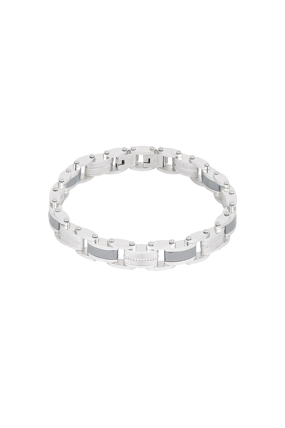 Bracelet Homme Acier À Maillons - Argent - 1Cm Image3