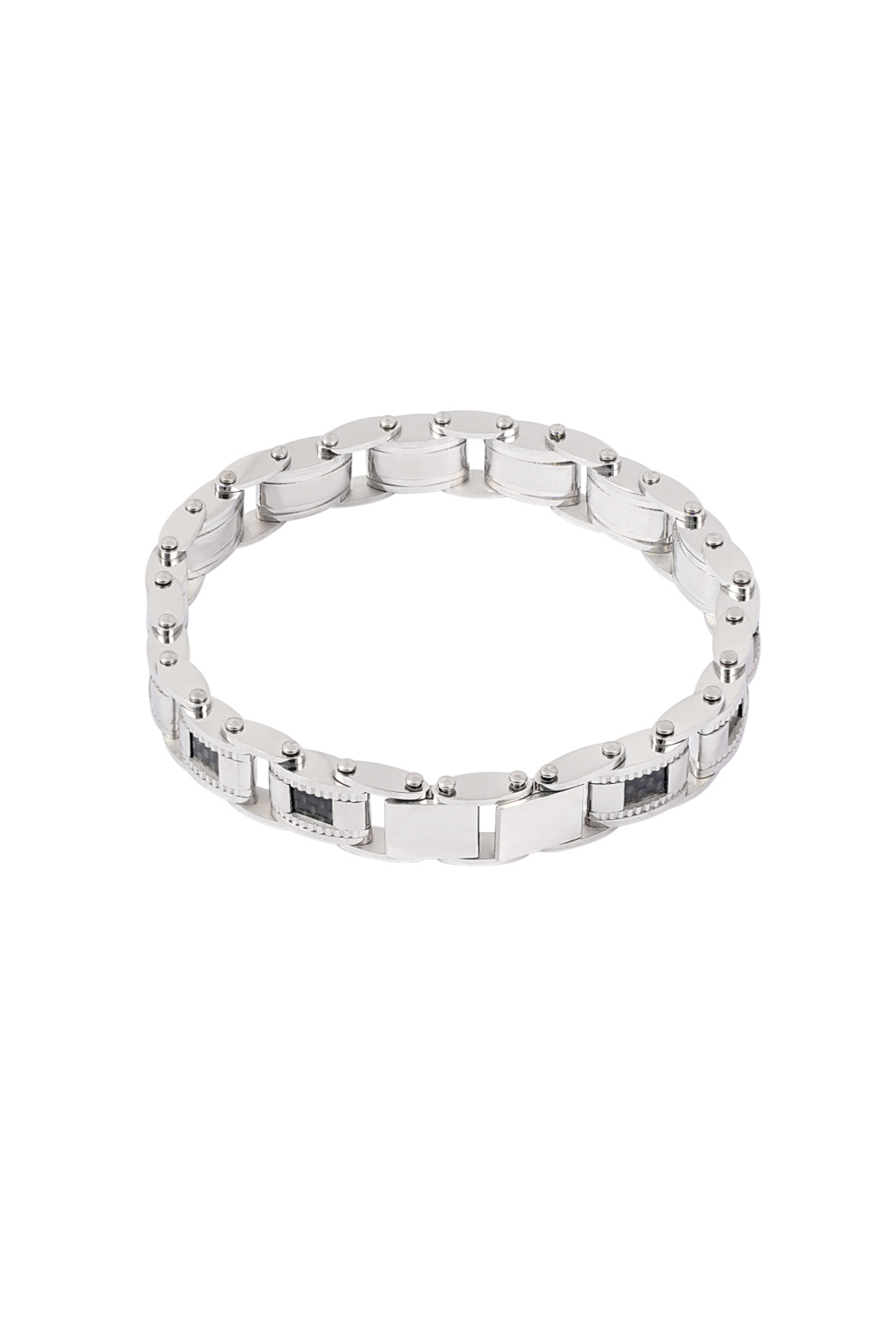 Bracelet Homme Casual - Noir/Argent h5Image4