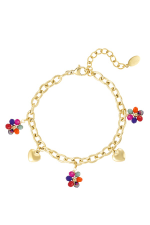Bracelet À Breloques Avec Breloques Colorées - Doré h5 