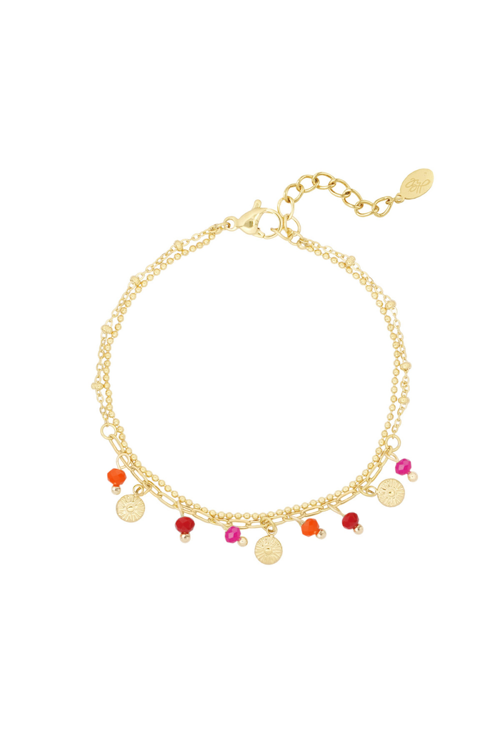 Bracelet Avec Pièces Et Perles - Rose/Doré  