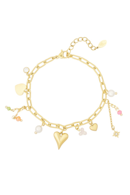 Bracelet à breloques couleur amore - doré