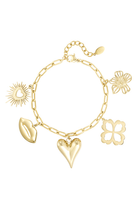 bracelet à breloques amoureux floraux