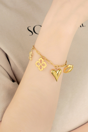 Bracelet À Breloques Amoureux Floraux h5 Image3