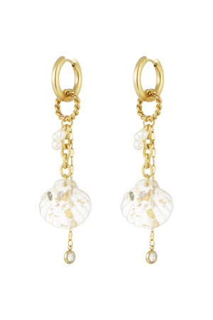 Boucles D'oreilles Coquillage Avec Breloques - Doré h5