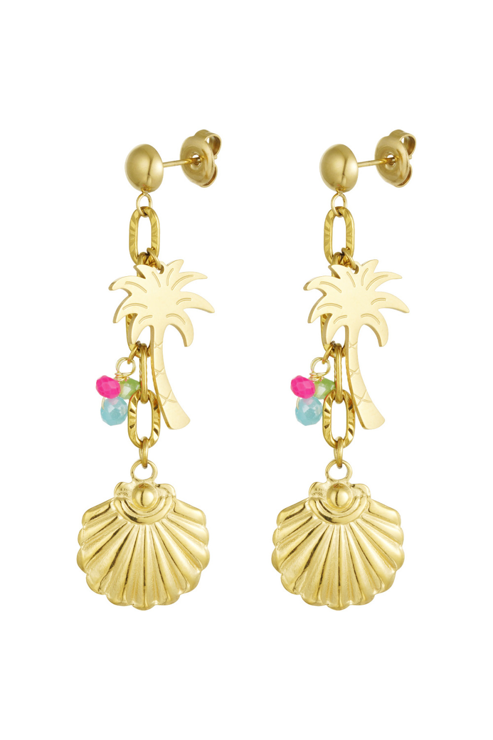 Boucles D'oreilles Beach Vibes Avec Charms - Doré