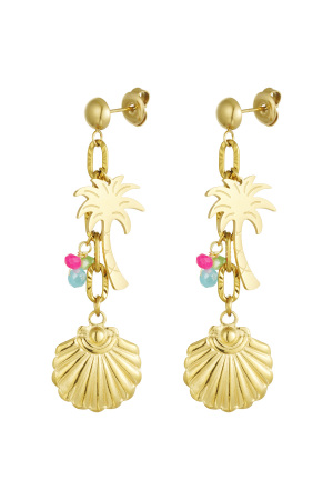 Boucles D'oreilles Beach Vibes Avec Charms - Doré h5