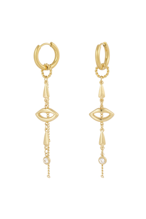 Boucles D'oreilles Lèvres En Feu - Doré h5 